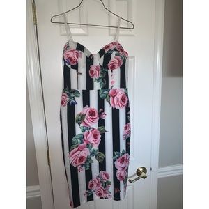 NEVER WORN- Blithe LA Black & White Stripe Dress w/underwire & detachable straps